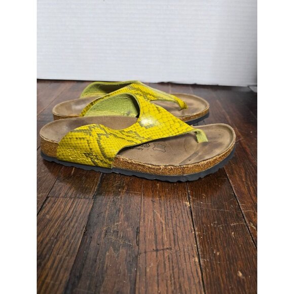 Birkenstock Shoes - Birkenstock Birki's Maui Thong Yellow Python Sandals